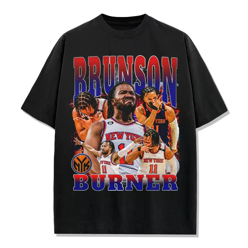 T-shirt graphique Jalen Brunson pour hommes et femmes, vêtements d'été en coton, surdimensionné, à l
