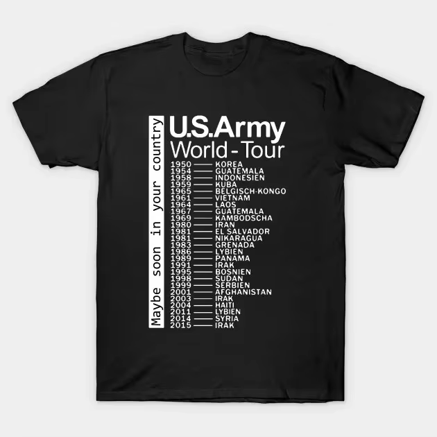 L'armée américaine World Tour T-Shirt 100% coton col rond été manches courtes décontracté hommes T-s