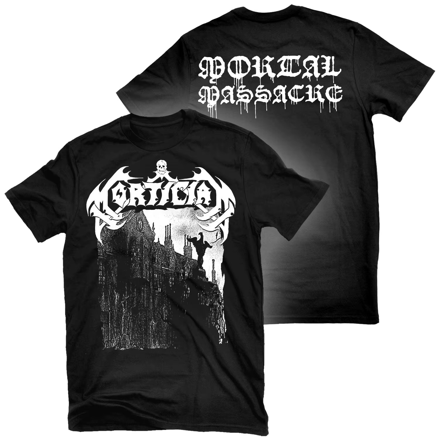 T-shirt graphique Mortal Massacre Mortician Band, 100% coton, col rond, décontracté, unisexe, haut d