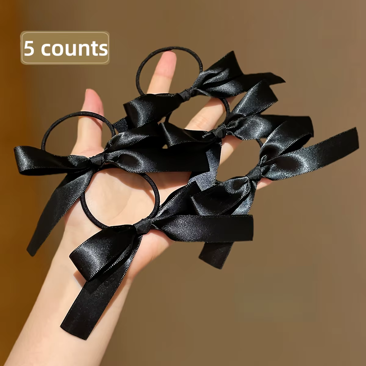 5 pièces Style femme, à la mode et mignon, nœud noir, adapté à un usage quotidien, accessoires pour 