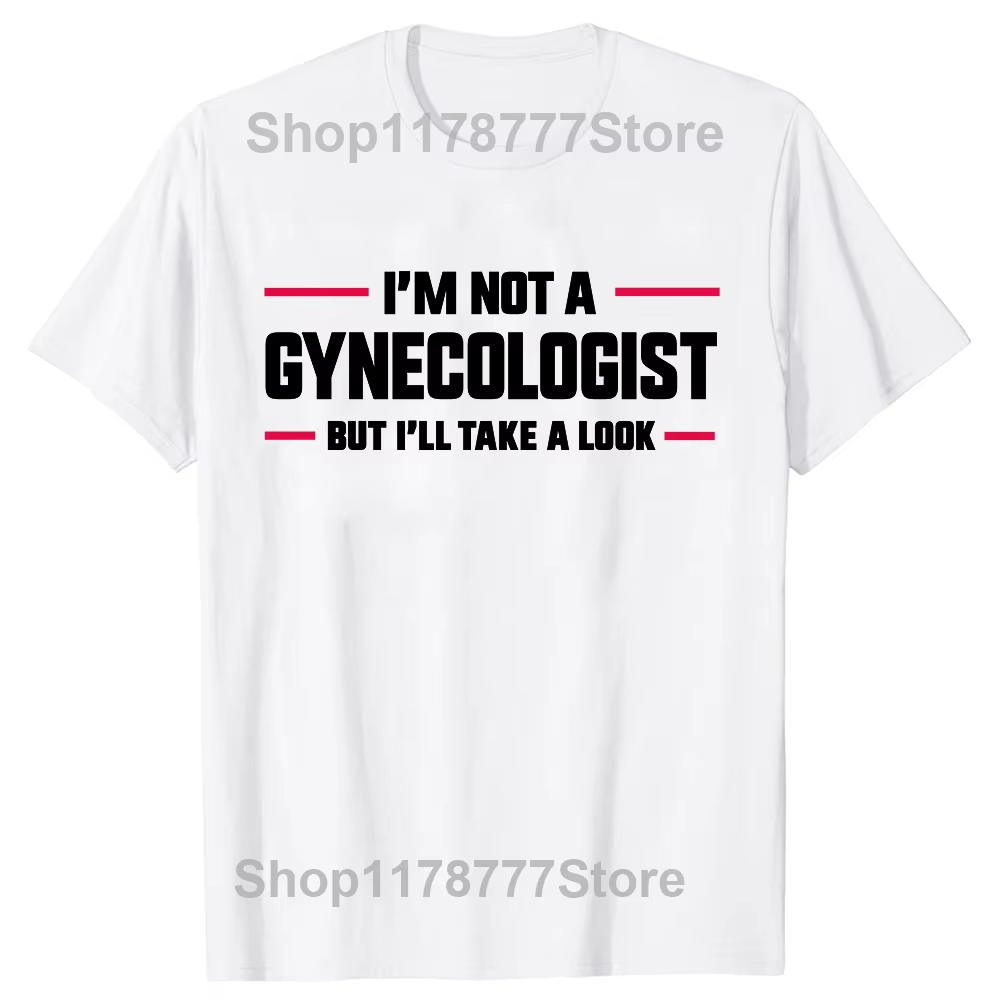T-shirt homme 100% coton, humoristique et décontracté, je ne suis pas un gynécologue mais je vais je