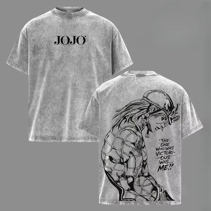 T-shirt imprimé JoJo's Bizarre Adventure Brando Diego pour hommes et femmes, en coton lavé, style ma