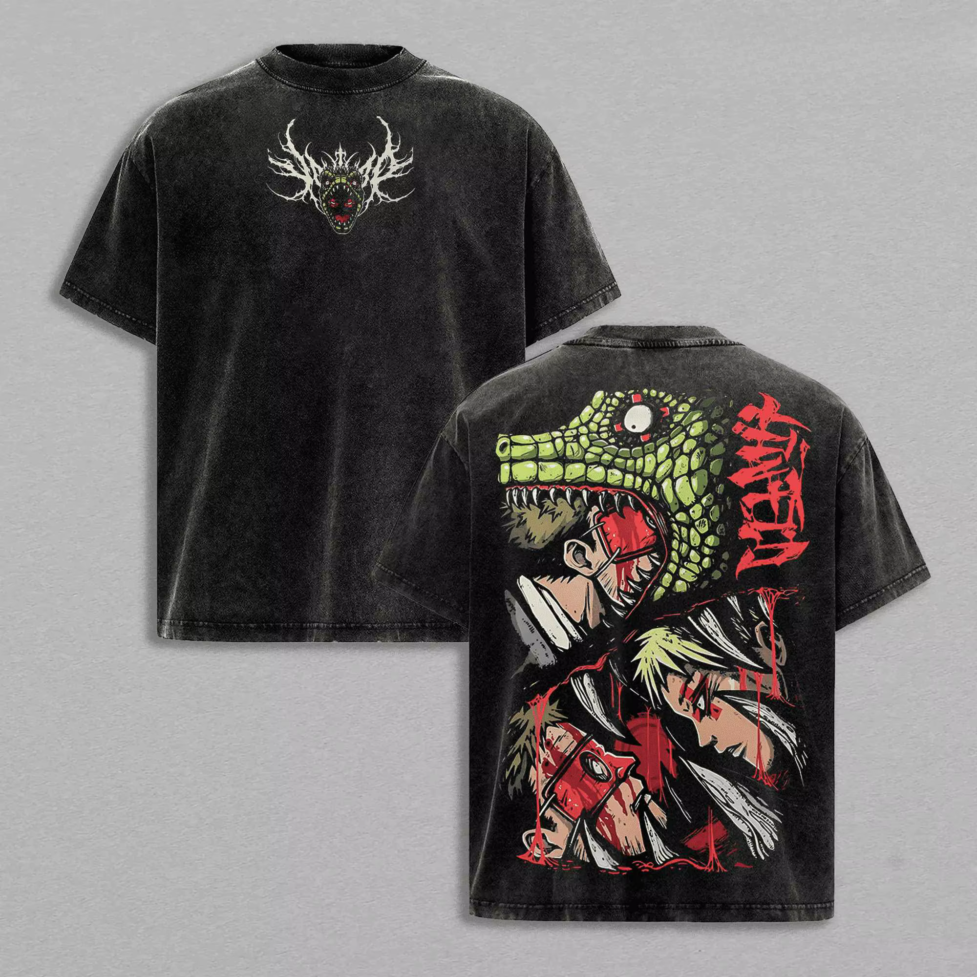 T-shirt Dorohedoro Caiman pour hommes, vêtements vintage, mode Y2k, t-shirt surdimensionné lavé, t-s