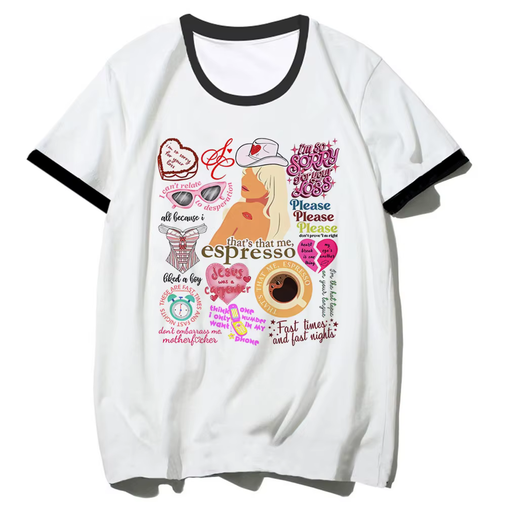 Sabrina Carpenter chemise adolescent graphique à la mode numérique Grunge université respirant t-shi