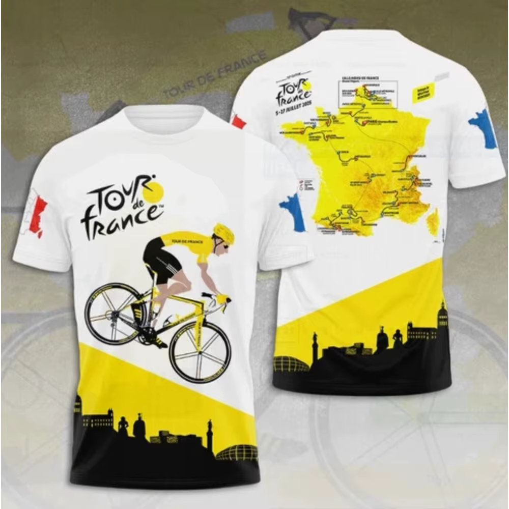 T-shirts imprimés 3D Tour de France 2025 – Collection Été 2025 – T-shirts à manches courtes séchage 