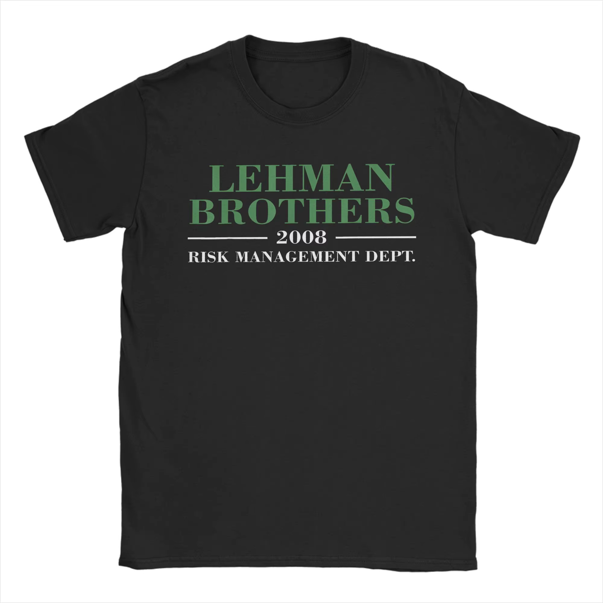 Lehman Brothers 2008 gestion des risques T-Shirt vert pour Couple été t-shirts géniaux col rond T-Sh