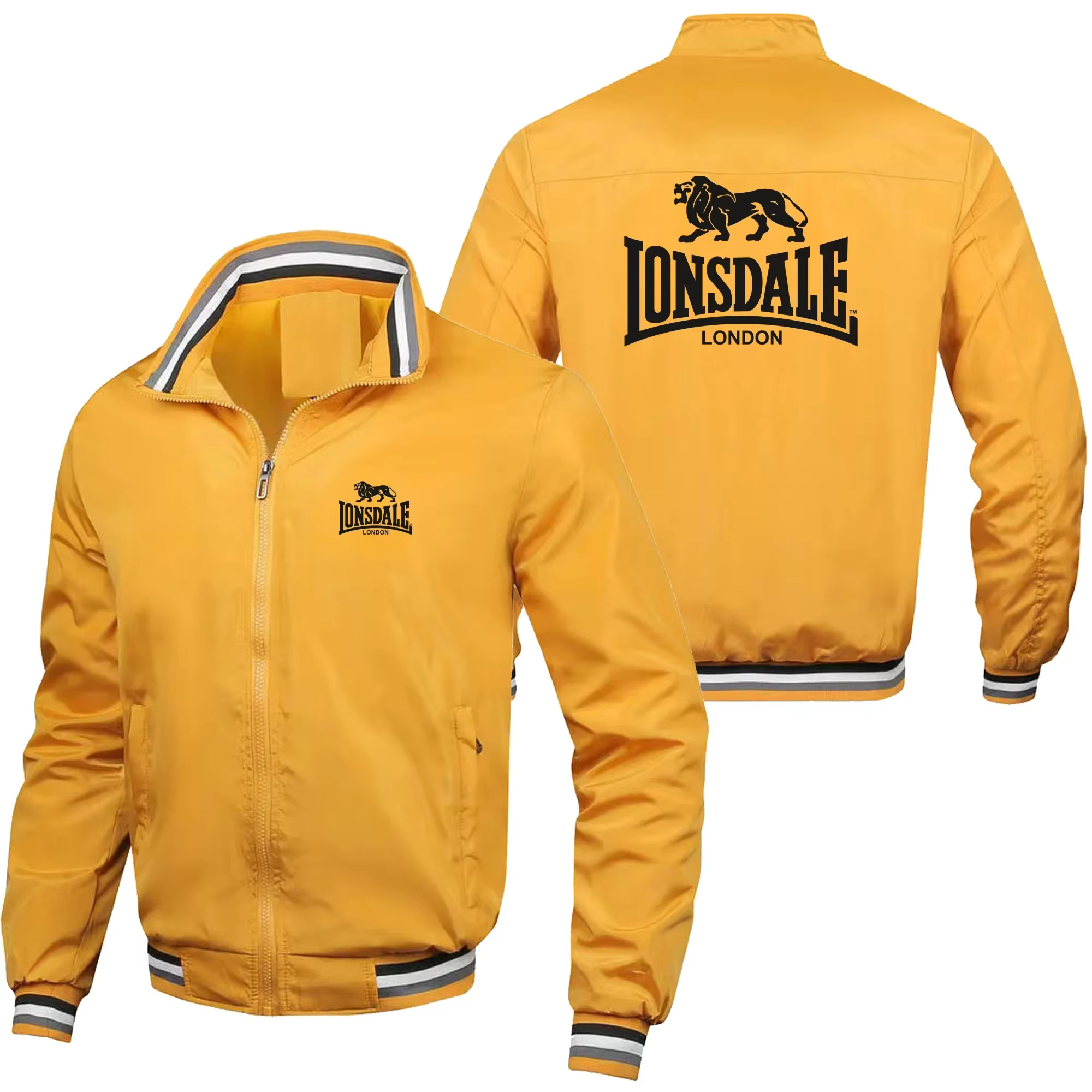 LONSDALE Veste de mode urbaine pour homme, coupe-vent, col montant, fermeture éclair, printemps-auto