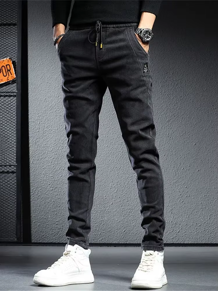Jean Cargo Noir et Gris pour Homme, Pantalon de Jogging en Denim, Streetwear, Baggy, Harem, FjCargo,