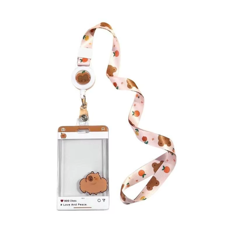 Étui pour cartes dessin animé 31BA ensemble lanière, étui pour cartes d'identité avec bobine badge à