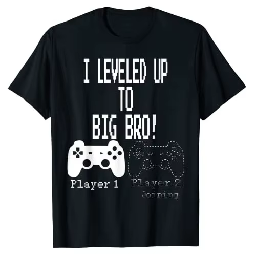 T-shirt à manches courtes pour les amateurs de jeux vidéo, T-shirt graphique, Gamer New Brother, I d