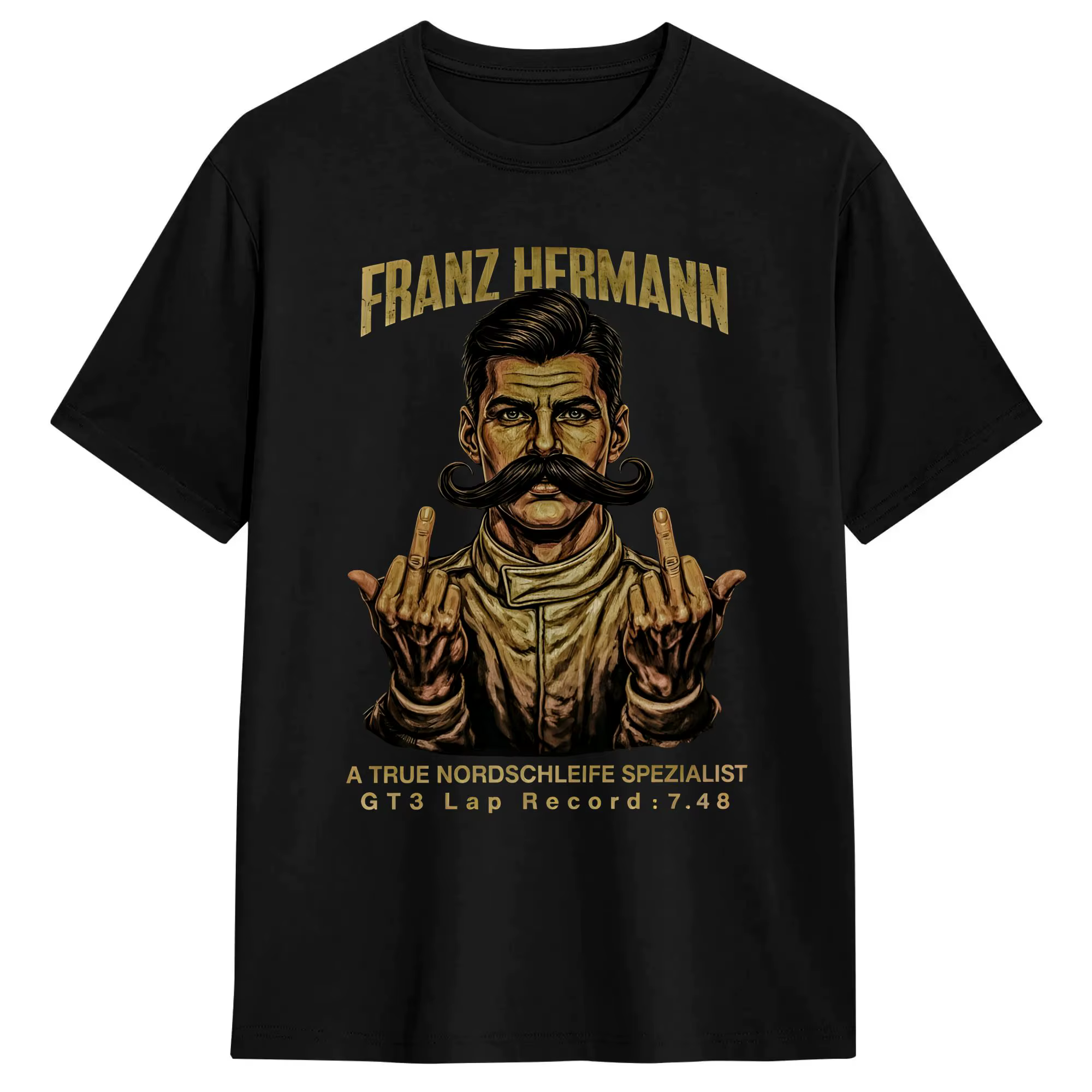 T-shirt Vintage Franz Hermann MAX-VERSTAPPEN Flipping The Bird, t-shirt d'été en coton pour hommes, 