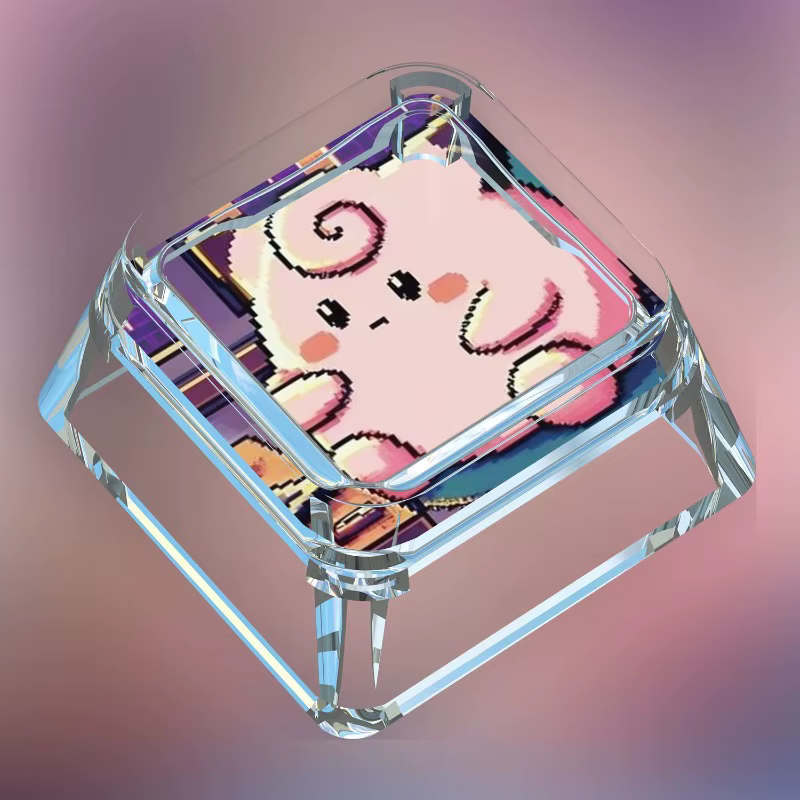 Creative Workman Style Pokémon poupée Transparent unique Keycap dessin animé mignon ronflement Pikac