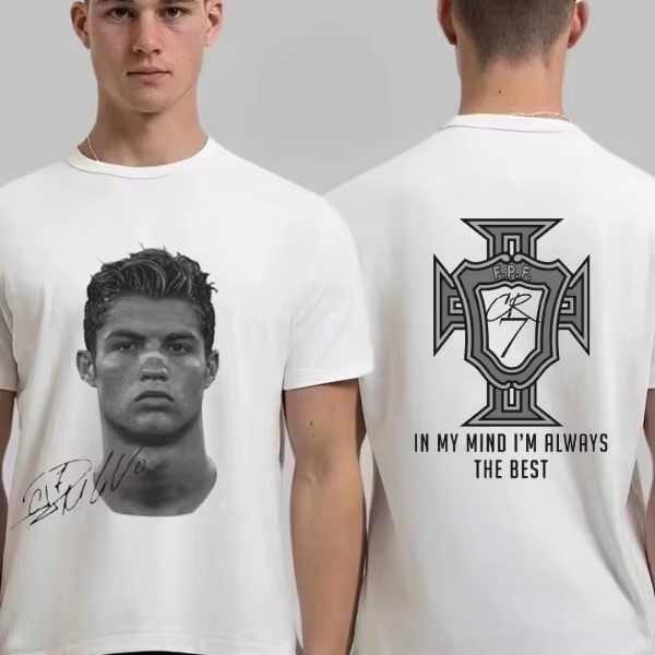 T-shirt Y2K tendance avec signature de Cristiano Ronaldo, 100 % coton, pour hommes et femmes, coupe 