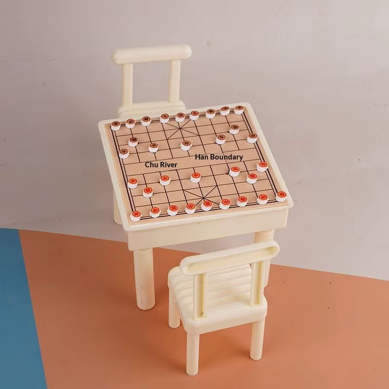 1 ensemble d'accessoires de décoration pour maison de poupée, jeu d'échecs Miniature, Mini Table ave