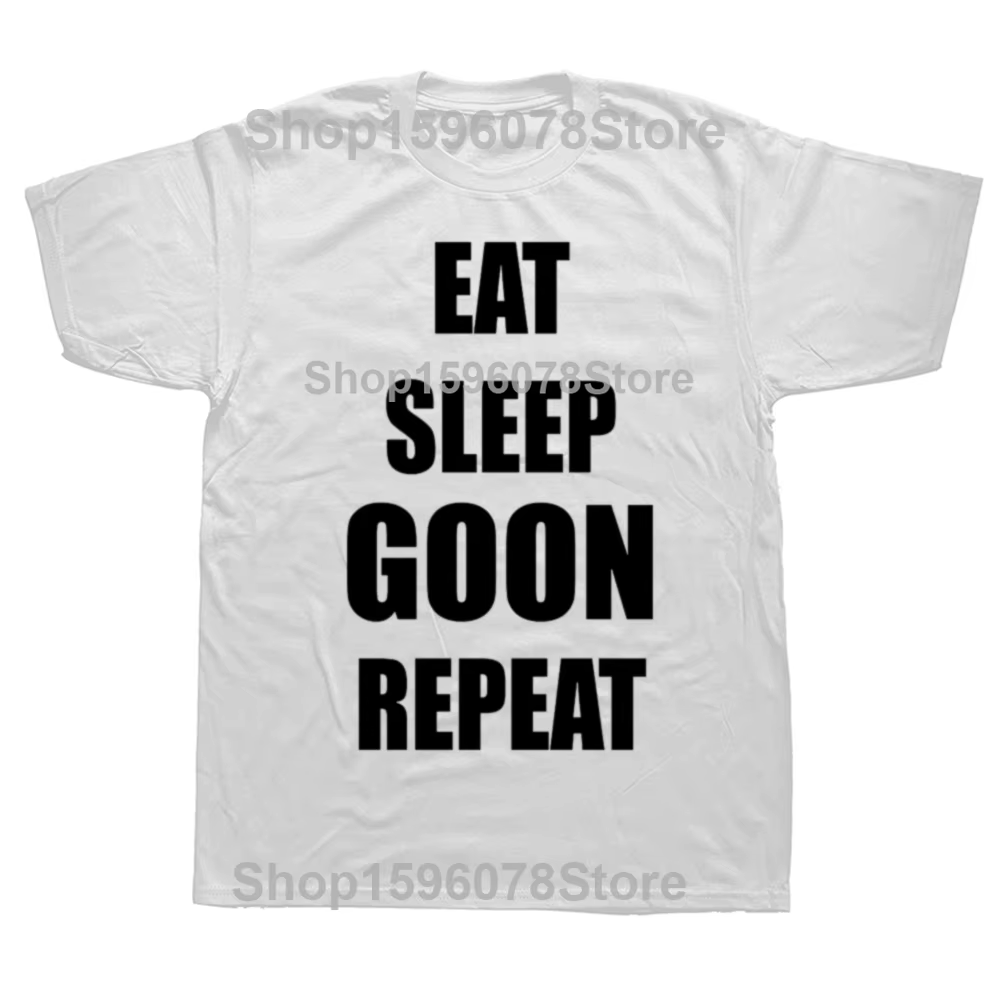 Drôle manger sommeil Goon répéter graphique t-shirts hommes femmes pur coton Humor Streetwear t-shir
