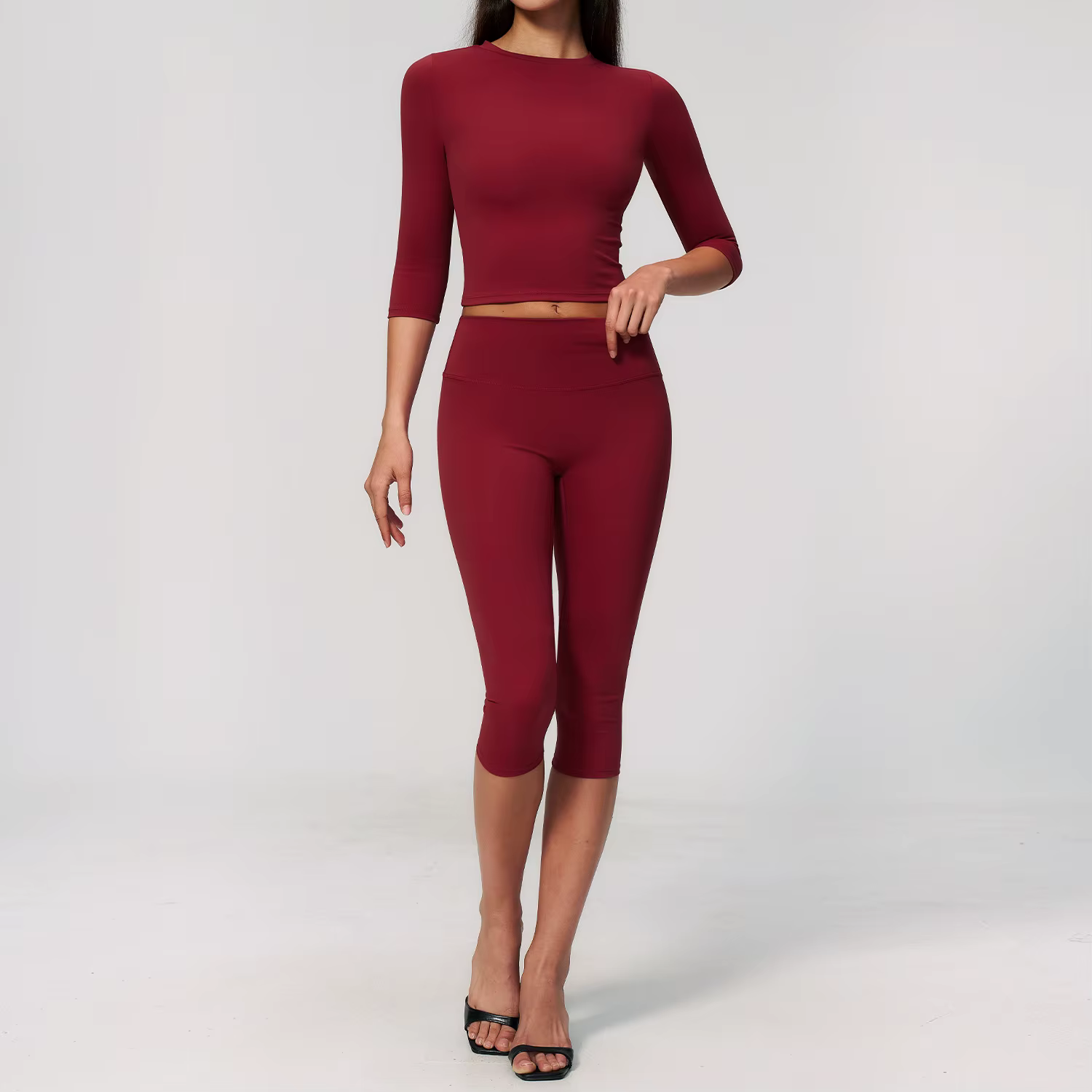 Ensemble de vêtements de sport pour femmes, tenue de sport à séchage rapide, taille haute, coupe aju