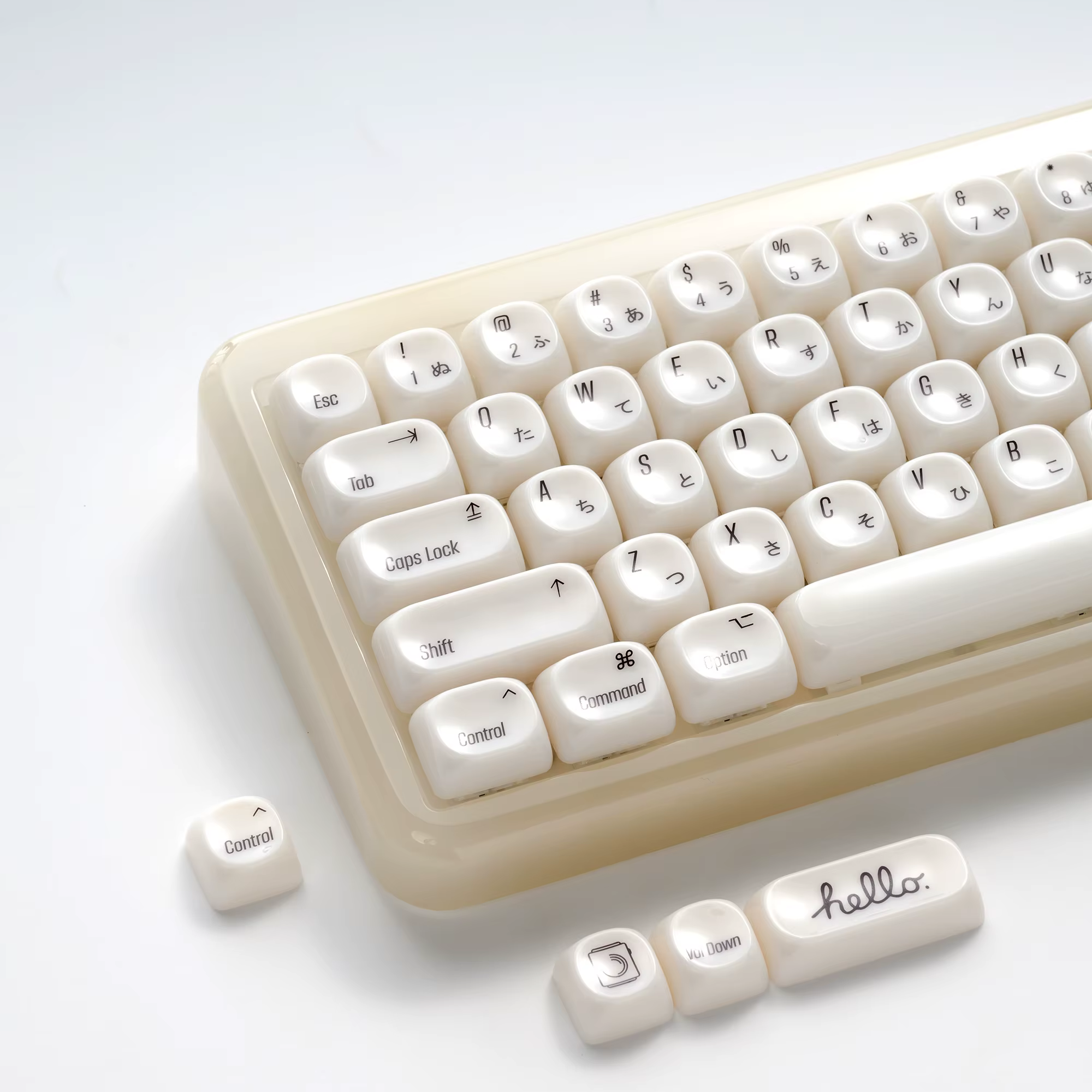 Capuchons de touches XVX blancs effet céramique, design MAC, 139 touches, en PBT, profil MOA, surfac