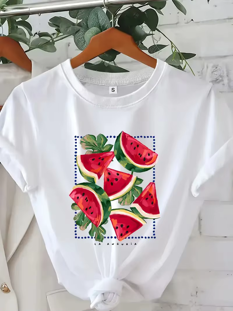 Coton 100% un nouveau T-shirt à manches courtes le plus vendu pour les vêtements pour femmes avec de