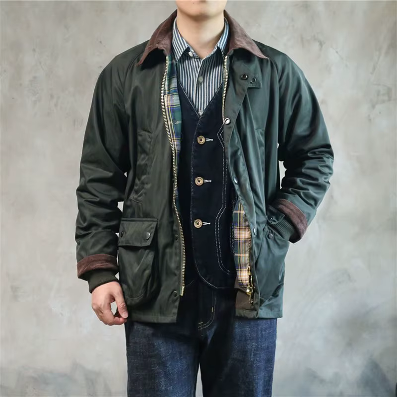 Amekage-Veste coupe-vent britannique imperméable pour homme, American 173 Warm, Revers, html, Vintag