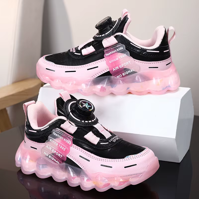 Baskets en cuir coordonnantes pour enfants, chaussures de marche décontractées pour enfants, chaussu