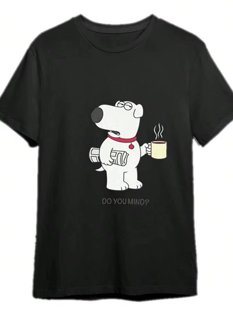 Brian Griffin Happy T-Shirt Family Guy T-shirt drôle pour hommes, 100% coton pour hommes et femmes, 
