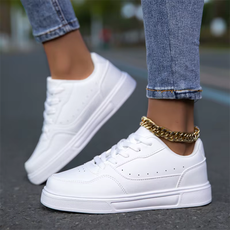Baskets minimalistes blanches pour hommes et femmes, chaussures de sport décontractées antidérapante