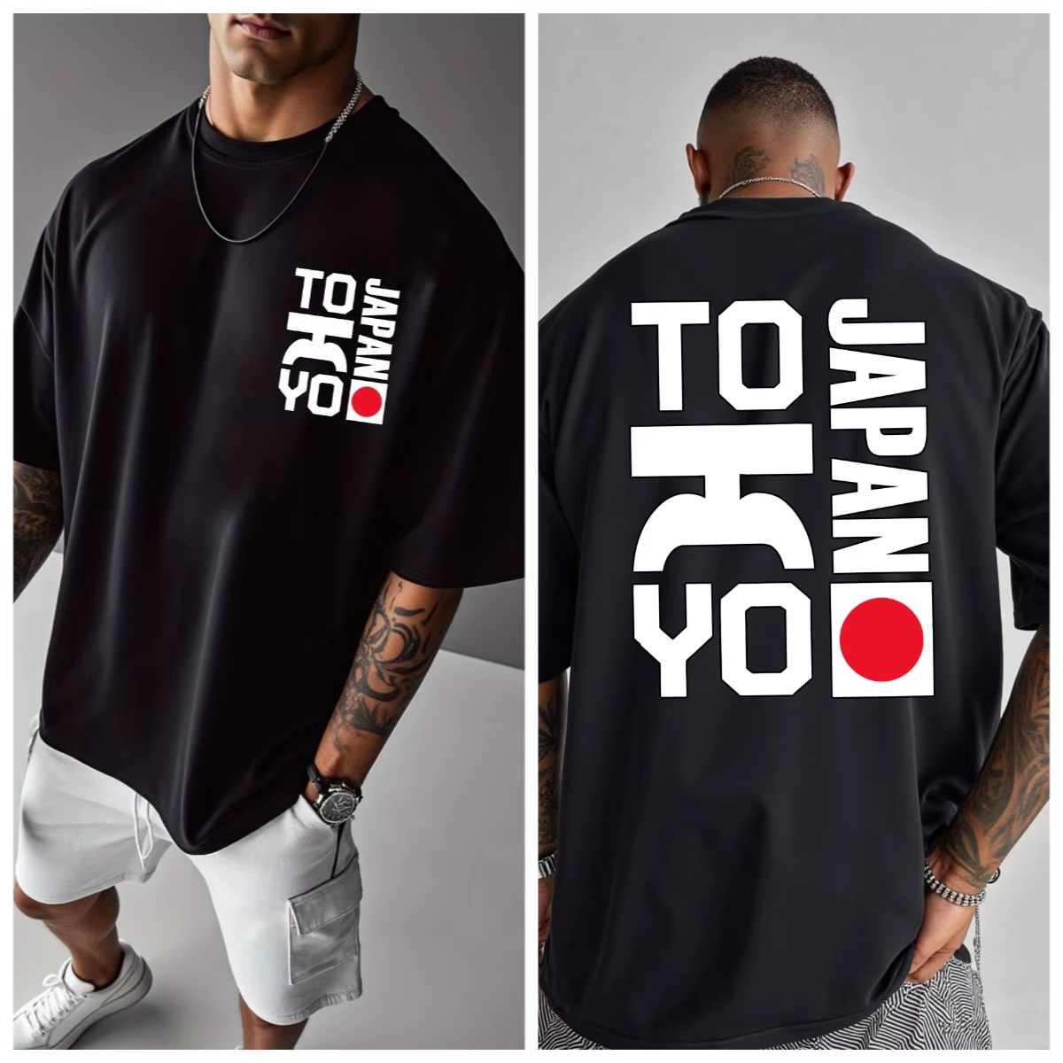 Japon TOKYO japonais graphique gothique hommes femmes T-shirt Streetwear surdimensionné décontracté 