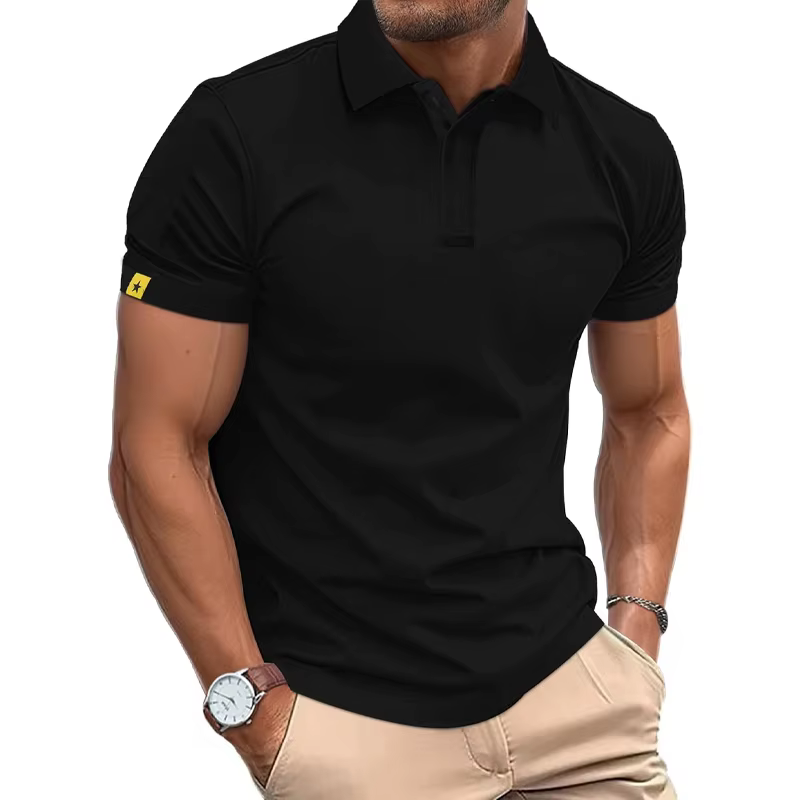 Polo d'été à manches courtes pour homme – Décontracté, professionnel, sportif, léger, avec col bouto