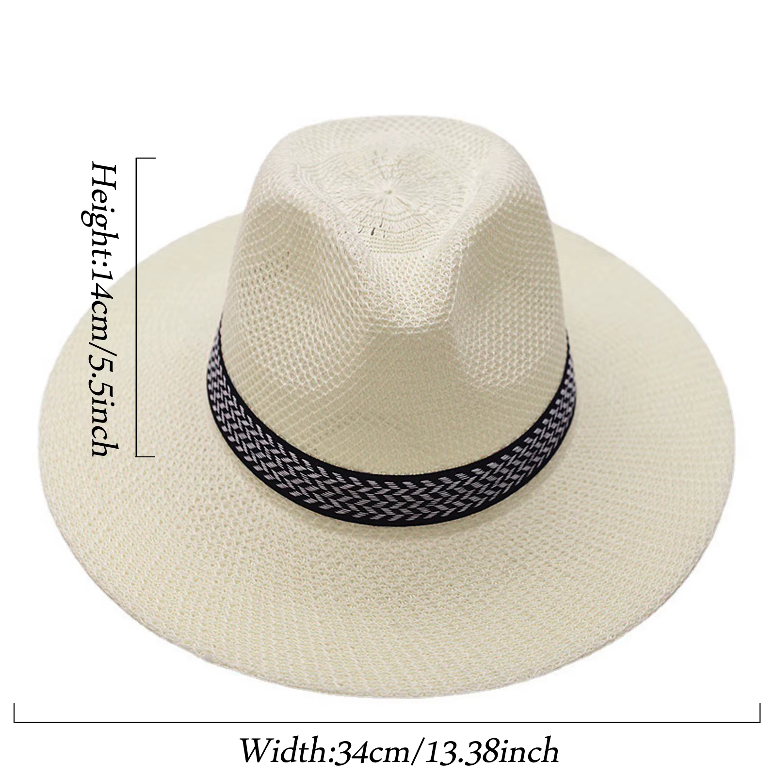 Chapeau de soleil décontracté pour homme en paille tressée à large bord, collection été 2026