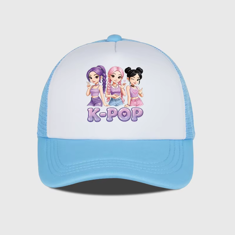Casquette de baseball style Y2K avec imprimé K-Pop |   Casquette de camionneur en maille d'été |   C