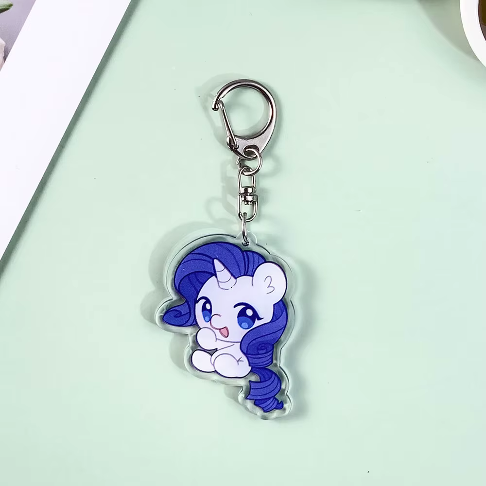 1/5 pièces Porte-clés en acrylique My Little Pony, accessoires de sac mignons, breloque amusante pou