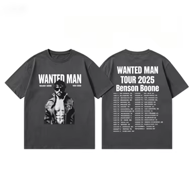 T-shirts Benson Boone Wanted Man Tour pour hommes et femmes, T-shirt vintage à manches courtes 2026F