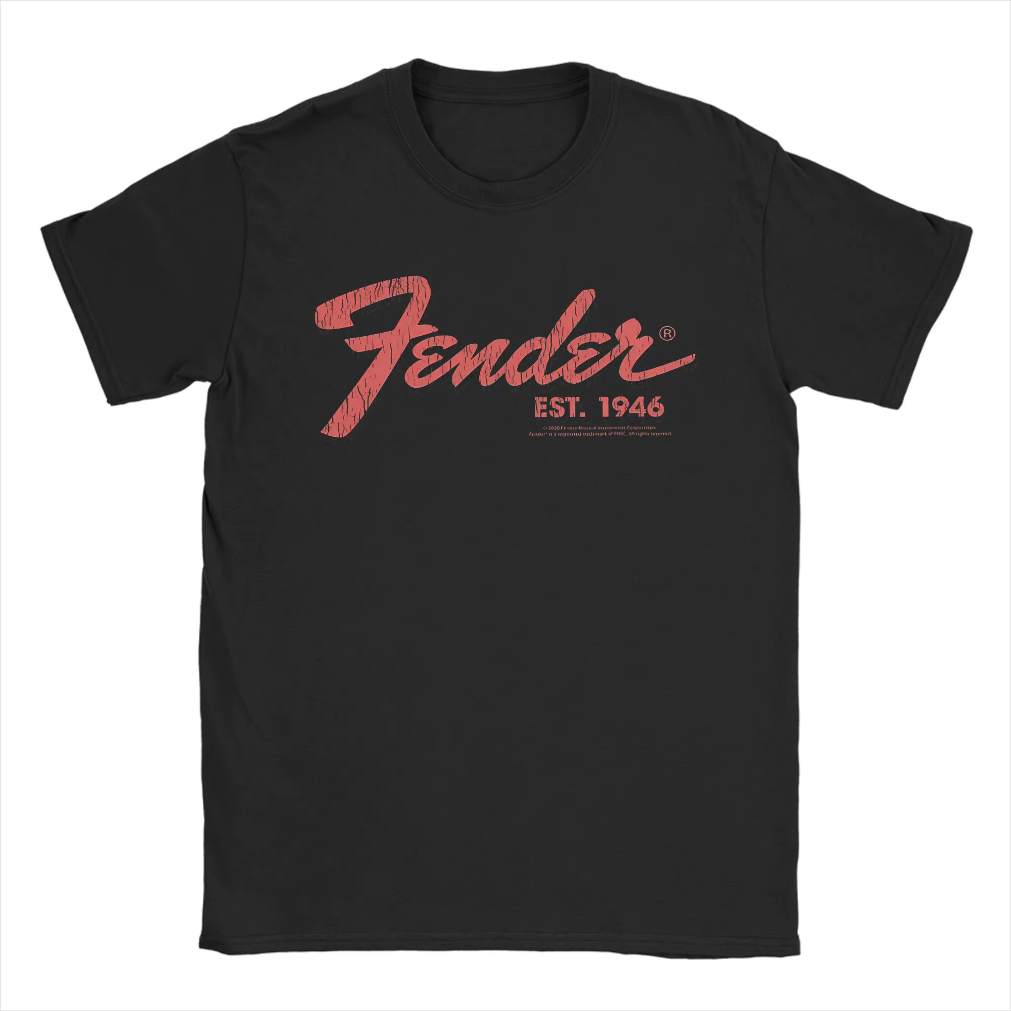 T-shirt streetwear Fender Jimi Hendrix Guitare électrique 100% coton T-shirts Hip Hop pour hommes Vê