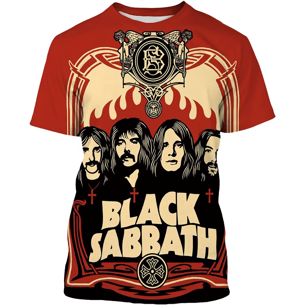 Été nouveau à la mode Black Sabbath hommes 3D imprimé T-shirt Hip Hop décontracté Cool à manches cou