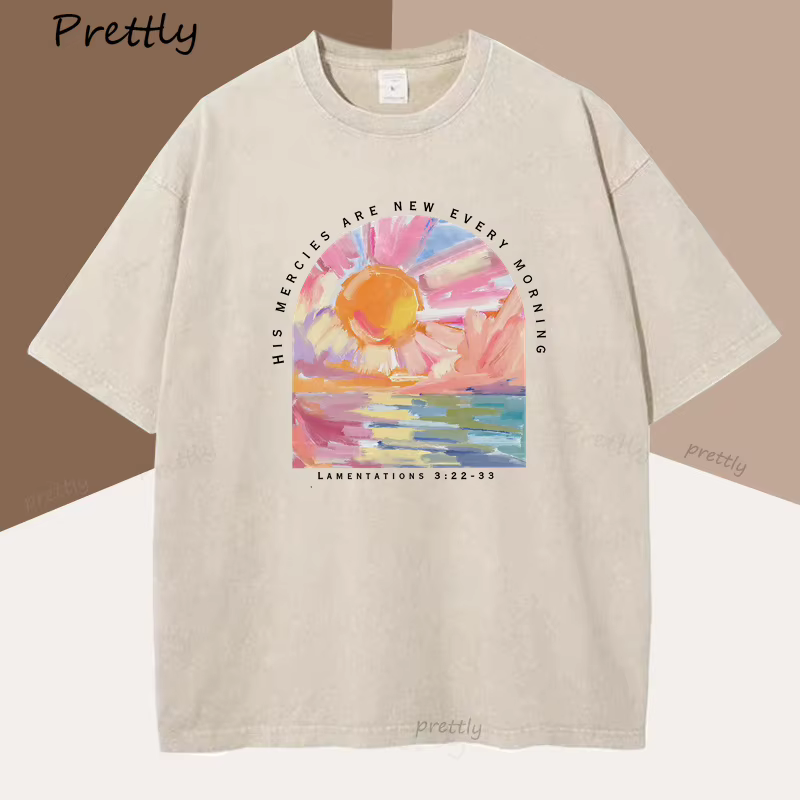 T-Shirt chrétien ses Merci sont nouvelles chaque matin verset de la Bible T-Shirt religieux jésus T-