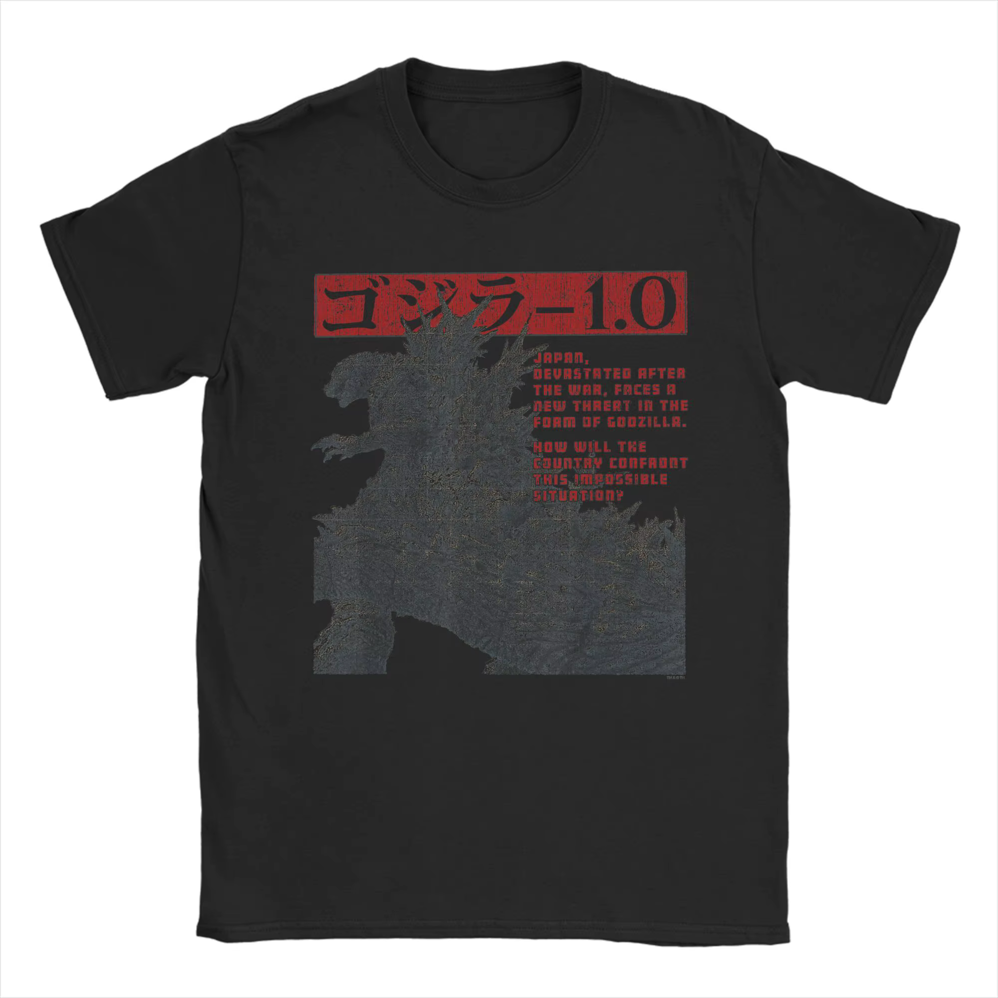 T-shirt vintage Godzilla Minus One avec impression de journal, T-shirts pour homme, été, Y2K, basiqu