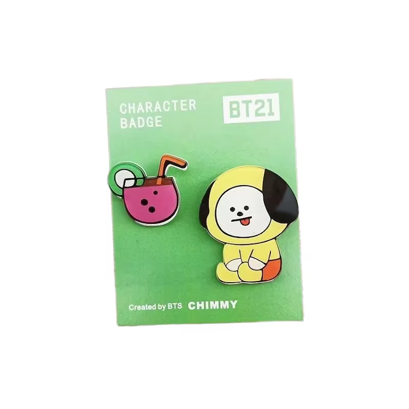 Badge acrylique BT21 Kawaii, mignon, unisexe, pour sac à dos, vêtements, accessoire à suspendre, cad
