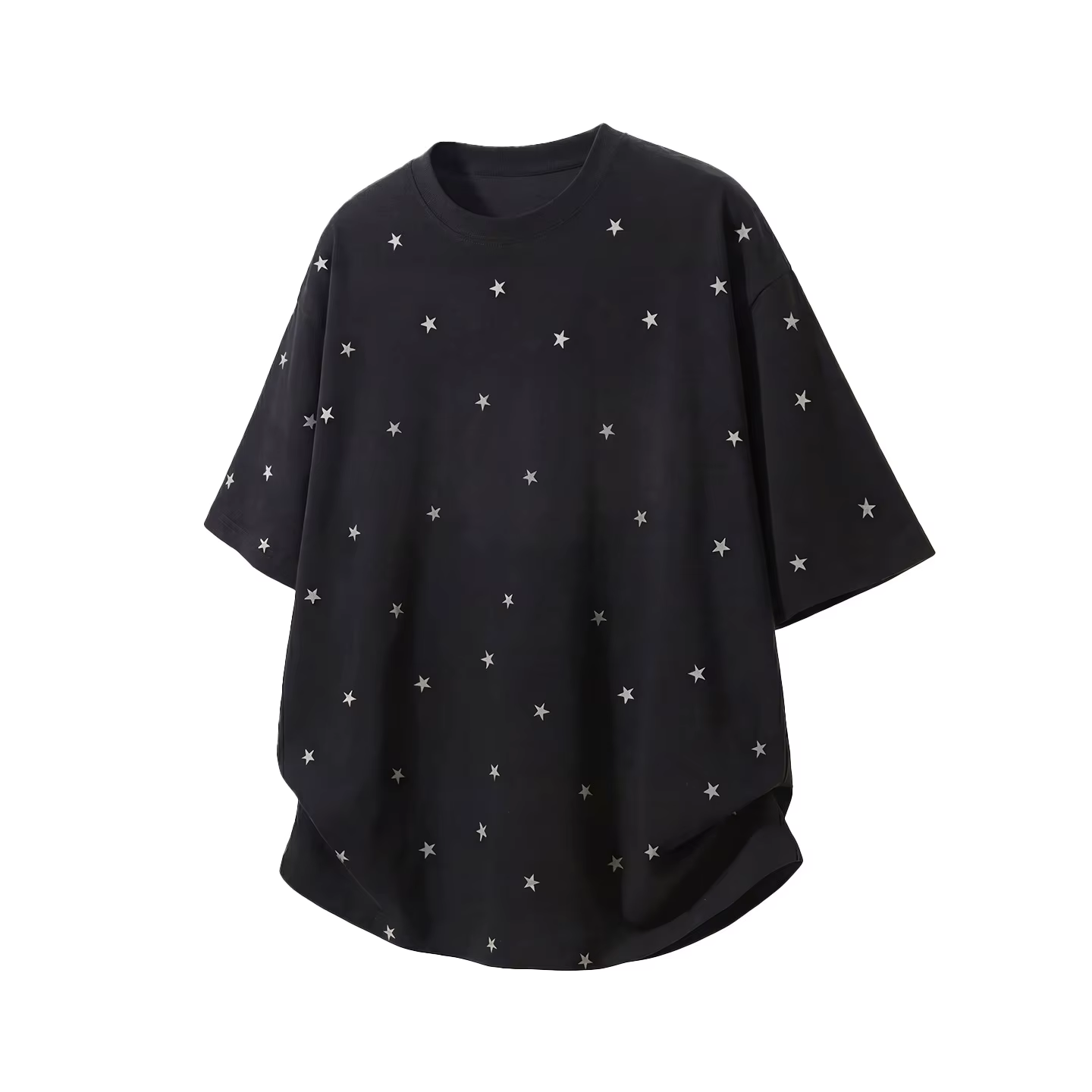 T-shirt Rétro à Manches Courtes Motif Étoiles 2026 – Nouvelle Collection Homme Été en Coton Pur Coup