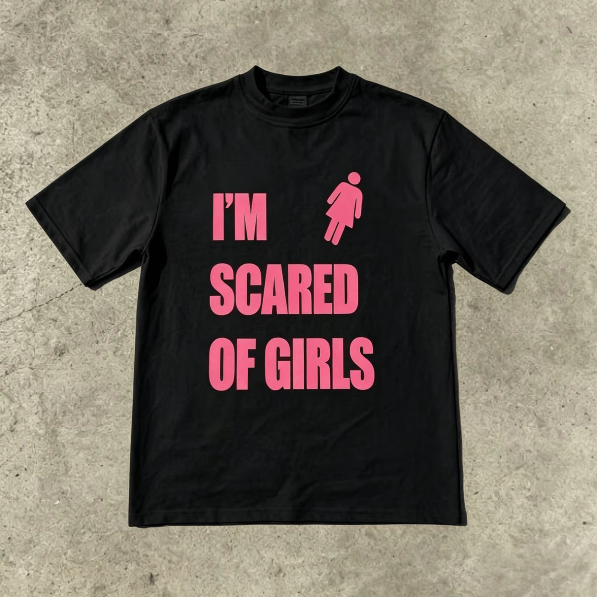 Nouveau T-shirt graphique unisexe Y2K Hip Hop oversize pour homme, motif « Scared of Girls », manche