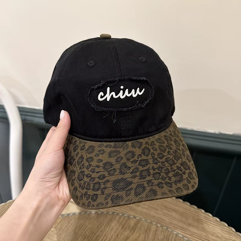 Casquette de Baseball léopard rétro pour femmes, mode couleur bloquée, pare-soleil à visière, Hip Ho