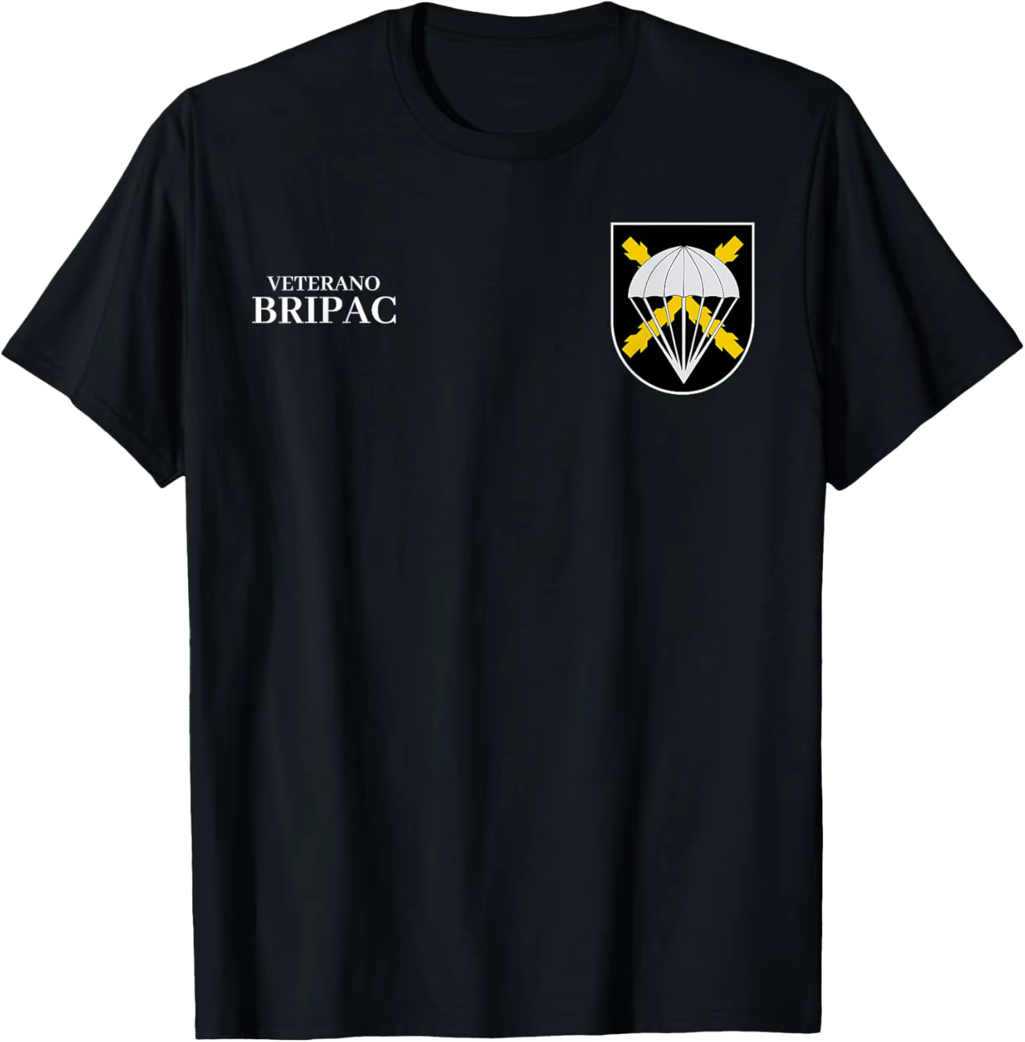 BRIPAC Veterano Ejército Español Paraca T-Shirt Manches Courtes Décontracté 100% Coton Chemise