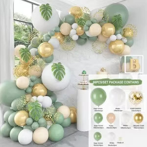 Kit d'arche de guirxiété de ballons vert sauge, décoration de fête d'anniversaire de mariage, ballon
