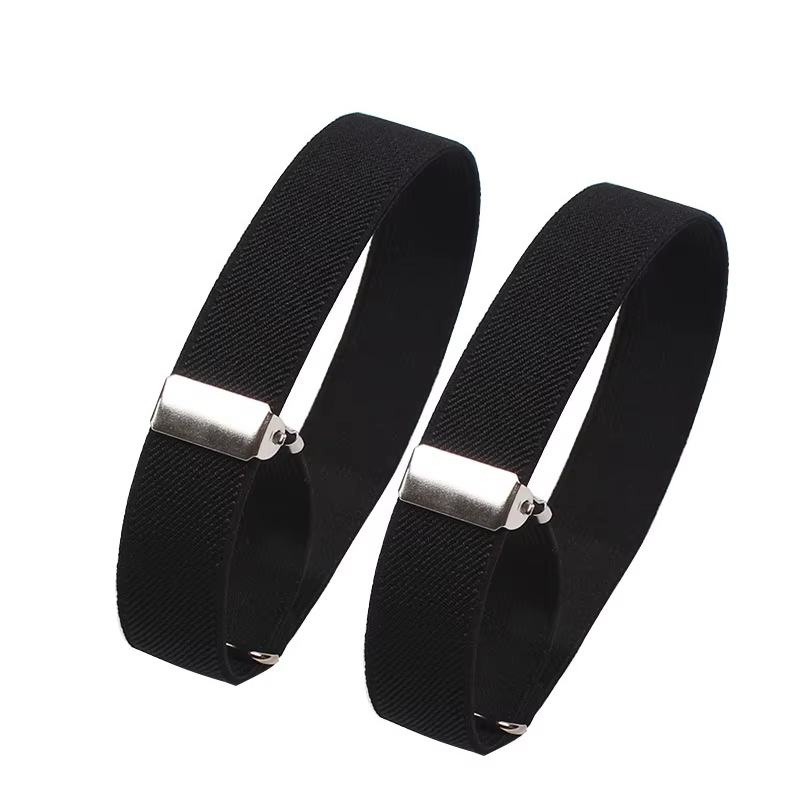 Porte-jarretelles à rayures pour hommes et femmes, brassards à carreaux, chemise à manches, marié, é