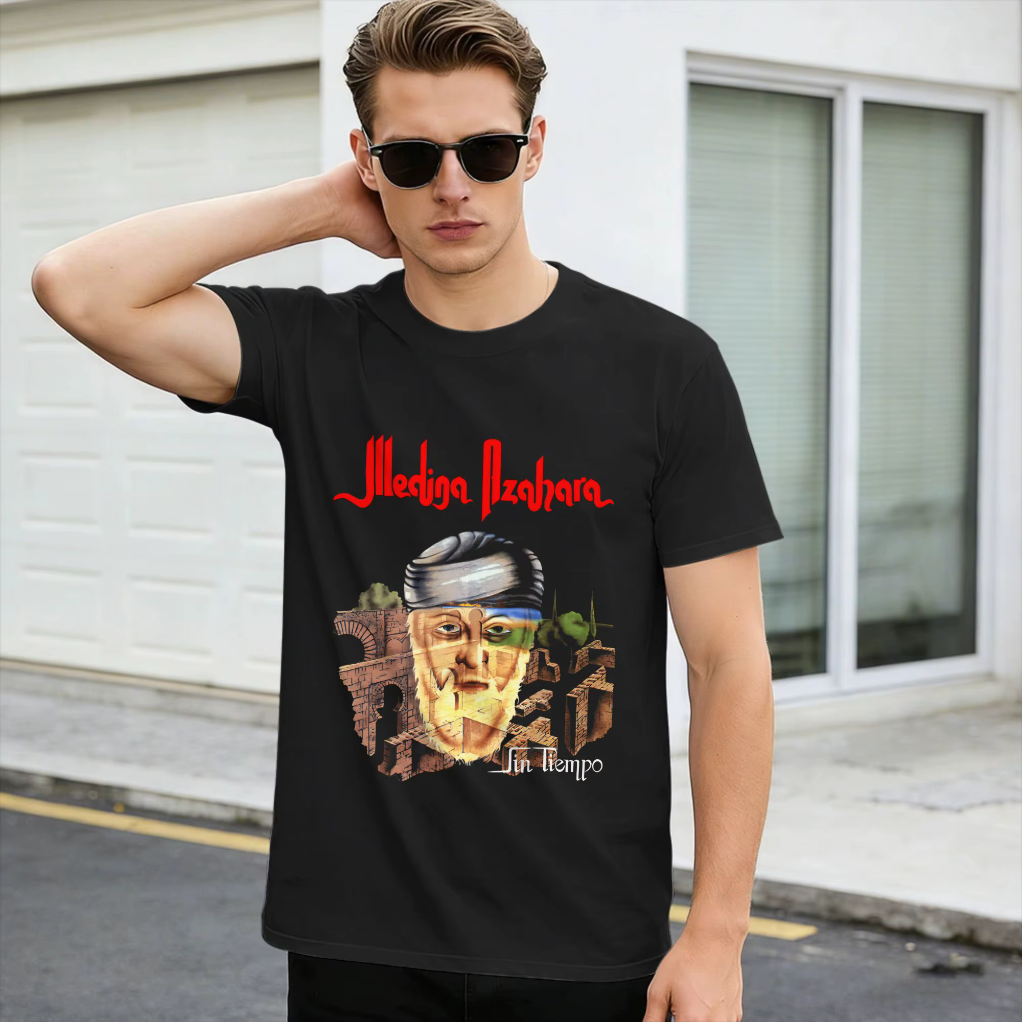 T-shirt surdimensionné en coton Spanish Rock Medina Azahara, T-shirt fantaisie pour hommes, hauts d'