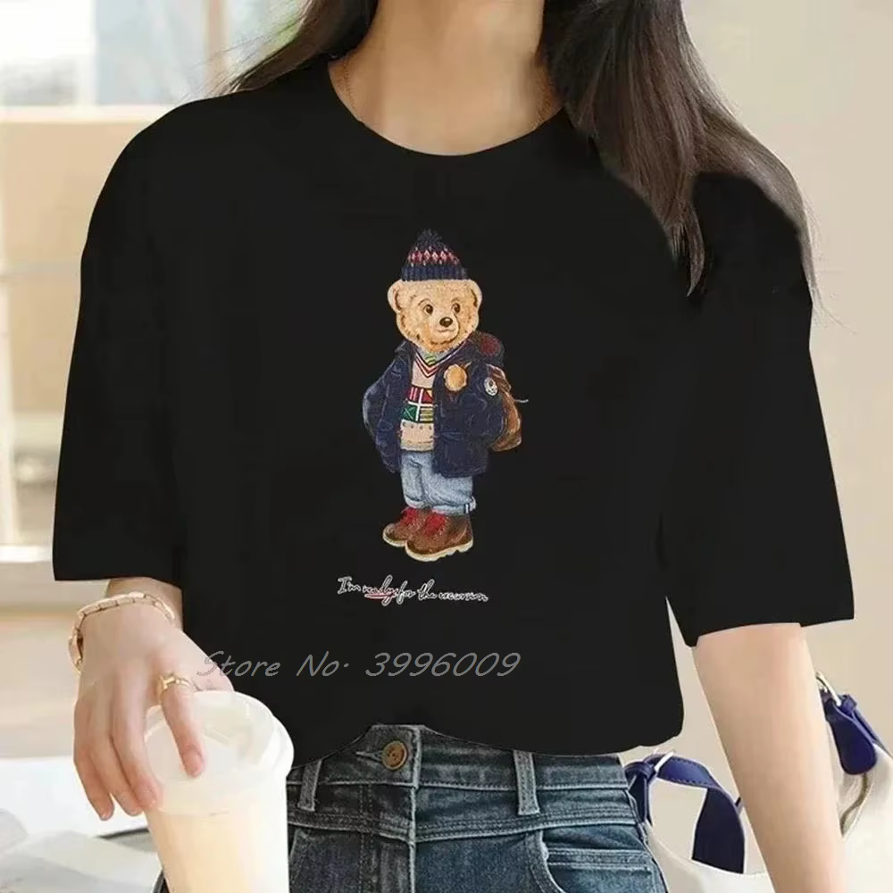 Ours imprimer marque de luxe T-Shirt décontracté mode femmes T-Shirt nouveau drôle coton t-shirts ha