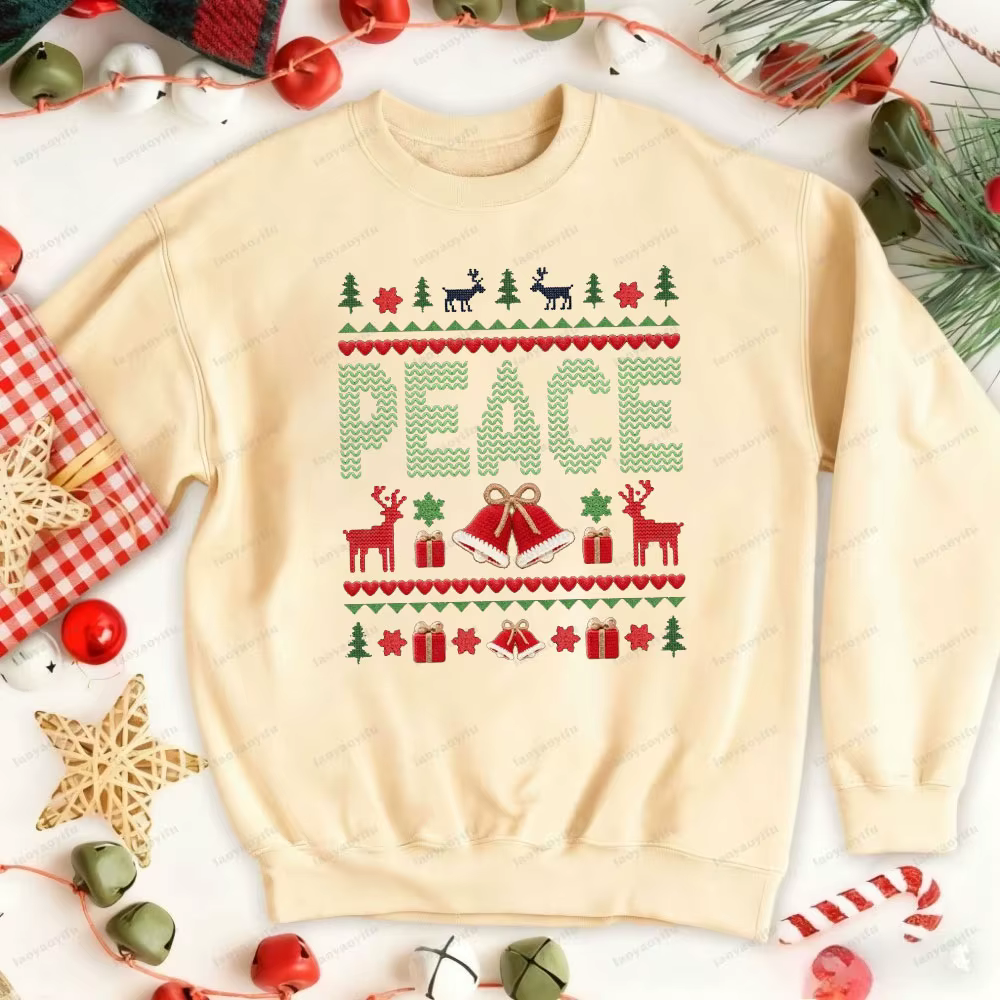 Pull de noël moche pour Couples assortis, sweat-shirt drôle I Come in Peace, tenue de noël pour Coup