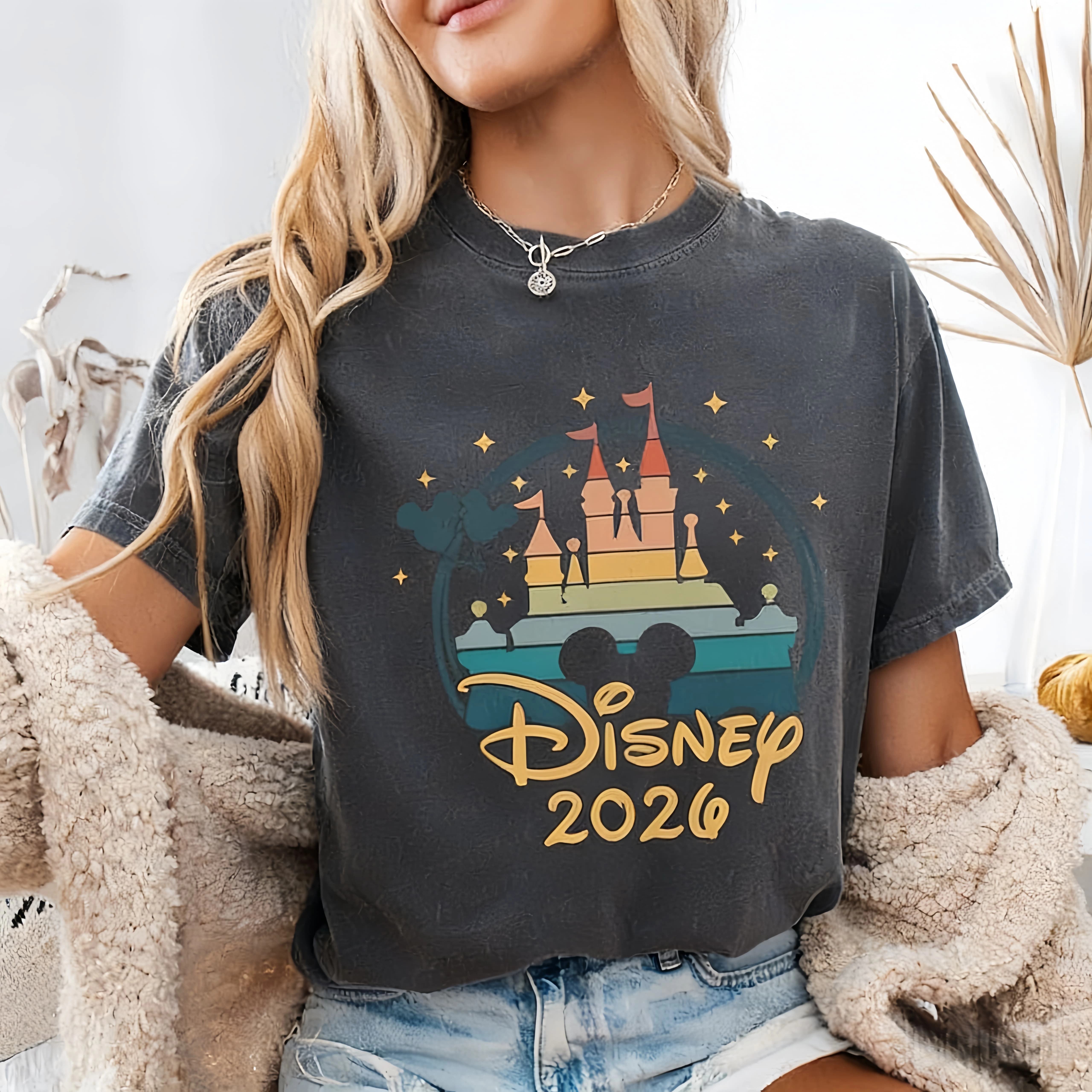 Chemises pour vacances en famille 2026, T-shirt pour voyage à Disney 2026, T-shirt Disneyland, T-shi