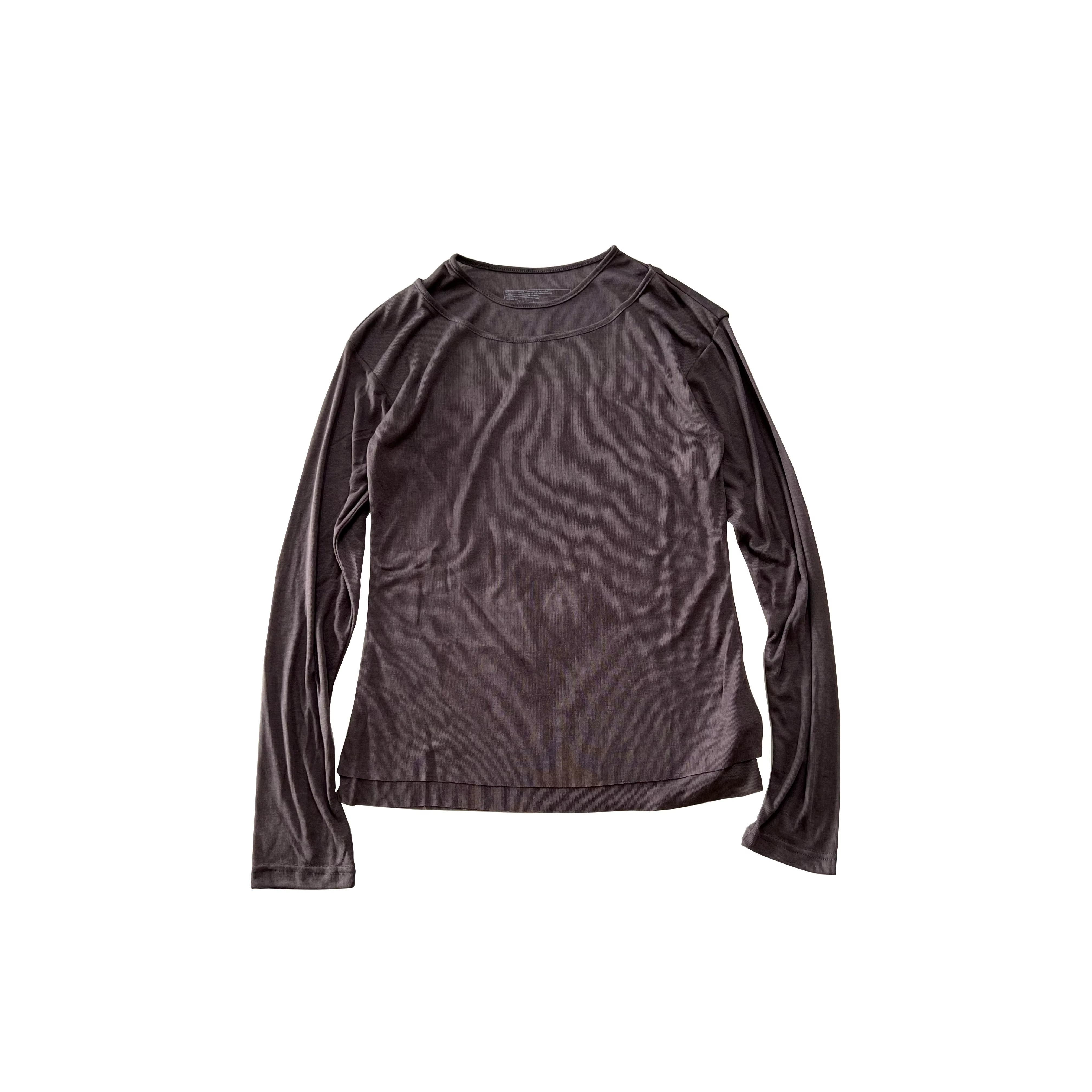 T-shirt pour homme Nofaith Studios à manches longues double couche marron - Qualité supérieure, coup