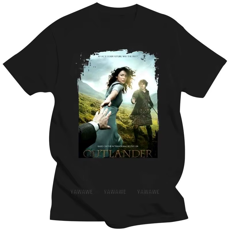 T-shirt unisexe de la série TV Outlander pour homme et femme, vintage, art, grande taille, T-Coaliti