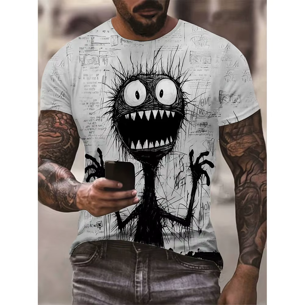 Drôle Anime monstre 3D imprimé T-Shirts hommes femmes mode Streetwear surdimensionné à manches court